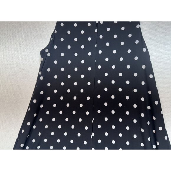 Chaps Women's A-Line Shift Dress Sleeveless Summer Size M Black White Polka Dot - Picture 11 of 12